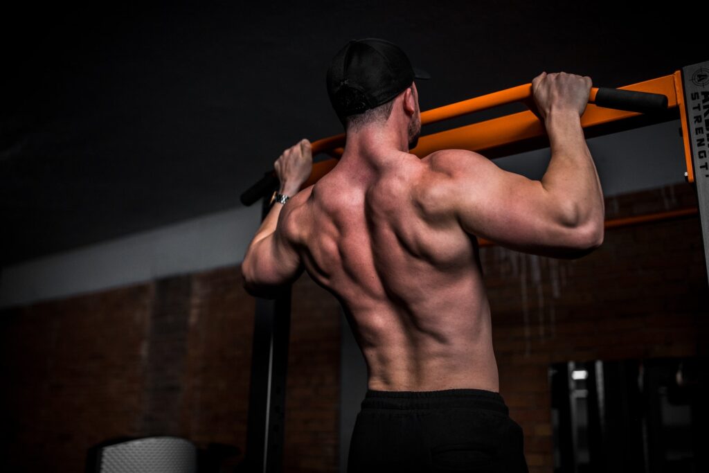 a man doing a pullup